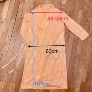 Peignoir robe de chambre coton broché 1920 pêche orange